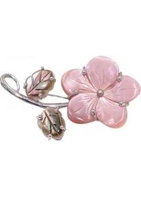 Brosche Firetti "Schmuck Geschenk Silber 925 Ansteckschmuck Blume", rosa (silberfarben, rosa, silbergrau), Broschen, Damen, Silber 925 (Sterlingsilber), Brosche, mit Perlmutt