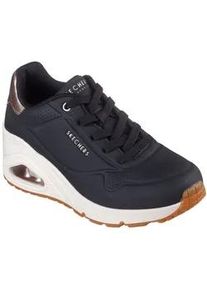 Sneaker Skechers "UNO WEDGE-HI STEPS", Damen, Gr. 41, schwarz, Lederimitat, Schuhe Sneaker, Keilsneaker, Schn&uuml;rschuh mit Air-Cooled Memory Foam
