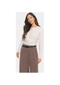 Strickjacke SAINT TROPEZ "A8661, MilaSZ R-Neck Cardigan", Damen, Gr. M, fog melange, Strick, Obermaterial: 80% Viskose, 20% Polyacryl, meliert, regular fit normal, Rundhals, Strickjacken Strickjacke, Viskose Feinstrick, Classic Fit