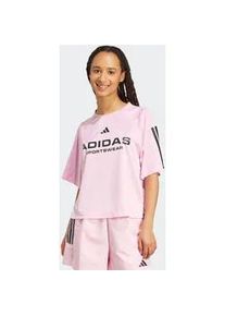 T-Shirt Adidas SPORTSWEAR "TIRO X COMMON GOAL JACQUARD", Damen, Gr. XL, true pink, schwarz, Obermaterial: 100% Polyester, Rundhals, Shirts T-Shirt, sportlicher Stil, Rundhalsausschnitt, aus atmungsaktivem Polyester