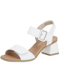 Sandalette Remonte "ELLE-Collection", Damen, Gr. 44, wei&szlig;, Leder, Schuhe Sandalette, Blockabsatz, Sommerschuh, Sandale, Abendschuh mit Klettverschluss
