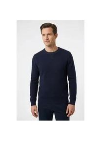 Rundhalspullover OLYMP "OLYMP Strick Casual", Herren, Gr. 3XL, blau (marine), Obermaterial: 100% Baumwolle, schmal, Rundhals, Pullover Rundhalspullover, mit modischem Strukturmuster