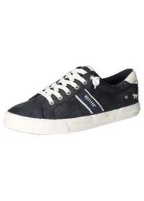 Slip-On Sneaker Mustang SHOES, Herren, Gr. 43, blau (navy, wei&szlig;), Lederimitat, Schuhe, mit stylischem Seitenstreifen, Freizeitschuh, Halbschuh, Schn&uuml;rschuh