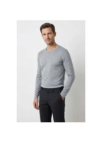 Rundhalspullover OLYMP "OLYMP Strick Casual", Herren, Gr. M, grau (silbergrau), Obermaterial: 100% Baumwolle, schmal, Rundhals, Pullover Rundhalspullover, Crew Neck