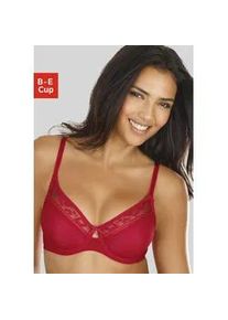 T-Shirt-BH Vivance, Damen, Gr. 75, Cup D, rot, Spitze, Obermaterial: 86% Polyamid, 14% Elasthan, BHs T-Shirt-BH, aus feinem Mesh-Material und Spitze in Leo-Optik, Dessous