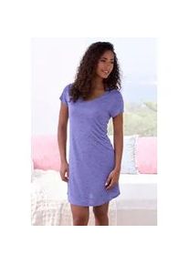Nachthemd Vivance DREAMS, Damen, Gr. 32/34, N-Gr, lila (lila, meliert), Single Jersey, Obermaterial: 90% Viskose, 10% Polyester, meliert, Basic, bequem ca. Mitte Oberschenkel, V-Ausschnitt, Kleider Nachthemd, mit sch&ouml;nem Melange-Effekt