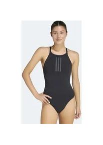 Badeanzug Adidas PERFORMANCE "3-STREIFEN HIGH NECK 2-WAY STRAPS PEACHSOFT", Damen, Gr. 44, N-Gr, schwarz, Obermaterial: 79% Polyester, 21% Elasthan, Badeanz&uuml;ge Badeanzug