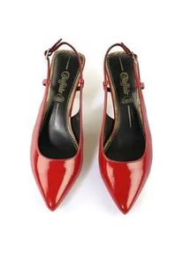 High-Heel-Pumps Buffalo "Buffalo Sling Back- Vegan Patent", Damen, Gr. 40, rot, Kunstfaser, unifarben, Schuhe