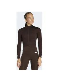 Rollkragenpullover Adidas PERFORMANCE "WE KNIT JKT", Damen, Gr. S, aurora coffee, Obermaterial: 48% Polyester, 46% Polyamid, 6% Elasthan, normal, Pullover Rollkragenpullover