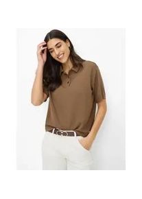 Poloshirt Brax "Style CARA S", Damen, Gr. 38, braun, 67% Viskose, 26% Polyester, 7% Elasthan, Shirts