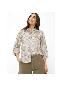 Kurzarmbluse Brax "Style VICKI", Damen, Gr. 38, braun, Web, 100% Baumwolle, Blusen