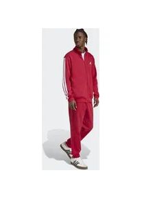 Trainingsanzug Adidas SPORTSWEAR "3-STREIFEN FLEECE", Herren, Gr. XXL, active maroon, wei&szlig;, Obermaterial: 70% Baumwolle, 30% Polyester, Sportanz&uuml;ge Trainingsanzug