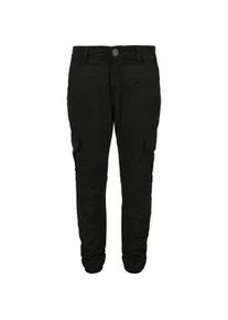 Stoffhose Urban Classics "Urban Classics Herren Boys Cargo Jogging Pants", M&auml;dchen, Gr. 158/164, Normalgr&ouml;&szlig;en, schwarz, 100% Baumwolle, unifarben, normal, Hosen Stoffhose