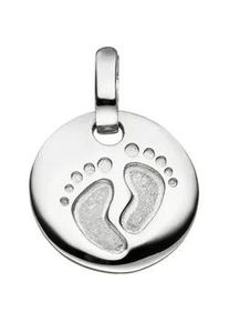 Kettenanh&auml;nger Jobo "Anh&auml;nger Kinderanh&auml;nger Babyf&uuml;&szlig;e", silber 925, Schmuckanh&auml;nger, M&auml;dchen, Silber 925 (Sterlingsilber), Kettenanh&auml;nger, 925 Silber rhodiniert 13 mm