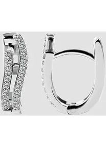 Adelia&acute;s Klappcreolen ADELIA ́S "Damen Ohrringe &ndash; Klappcreole aus 333 Gold mit Zirkonia", Damen, Gr. Damen, silber, Ohrringe Klappcreolen, Eine sch&ouml;ne Geschenkidee f&uuml;r jeden Anlass