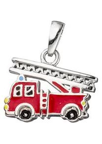 Kettenanh&auml;nger Jobo "Anh&auml;nger Kinderanh&auml;nger Feuerwehr 11 mm", rot, Schmuckanh&auml;nger, M&auml;dchen, Silber 925 (Sterlingsilber), Kettenanh&auml;nger, 925 Silber rhodiniert