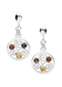 Paar Ohrh&auml;nger OSTSEE-SCHMUCK "- Keltische Fibel - Silber 925/000 - Bernstein" Gr. 27, silber (silber 925, silberfarben, wei&szlig;), Ohrringe, Damen, Silber 925 (Sterlingsilber)