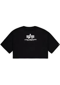 T-Shirt Alpha Industries "Basic T-Shirt BL Cropped PP W", Damen, Gr. S, schwarz, Obermaterial: 100% Baumwolle, Shirts T-Shirt