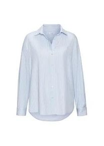 Hemdbluse Lascana, Damen, Gr. 46, blau (hellblau, wei&szlig; gestreift), Web, Obermaterial: 100% Lyocell, gestreift, figurumspielend h&uuml;ftlang, tiefer V-Ausschnitt, 2-Knopf-Manschette, Blusen Hemdbluse, aus Lyocellqualit&auml;t, Streifenbluse