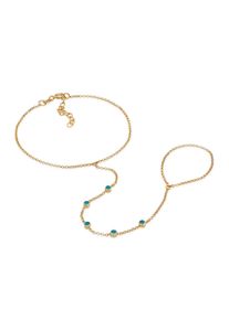 Schmuckset Elli "Armband Hand Chain Handkette Armband 925 Silber" Gr. 16, gold, Schmuck_Sets, Damen, 16, Silber 925 (Sterlingsilber), Schmuckset