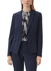 Jackenblazer comma, Damen, Gr. 38, blau (navy), Stoff, Obermaterial: 48% Polyamid, 42% Viskose, 10% Elasthan. Futter: 100% Polyester, unifarben, figurbetont normal, tiefer V-Ausschnitt, Blazer Jackenblazer, mit Viskose