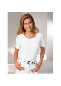 Rundhalsshirt Casual Looks "Shirt", Damen, Gr. 38, wei&szlig;, 100% Baumwolle, unifarben, Rundhals, Shirts Rundhalsshirt
