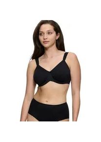 Minimizer-BH Triumph "Essential Minimizer", Damen, Gr. 95, Cup F, schwarz, Obermaterial: 71% Polyamid, 29% Elasthan (LYCRA), gemustert, leicht gl&auml;nzend, unifarben, BHs Minimizer-BH, schimmerndes Jacquard-Muster, mit B&uuml;gel