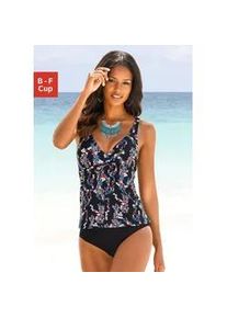 B&uuml;gel-Tankini Petite Fleur, Damen, Gr. 44, Cup B, schwarz (schwarz, bedruckt), Polyamid, floral, Bikini-Sets, mit floralem Print