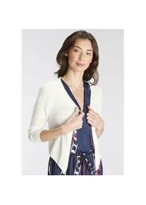 Bolero DELMAO, Damen, Gr. 40/42, sanftes wei&szlig;, Feinstrick, Obermaterial: 50% Baumwolle, 50% Polyacryl, unifarben, figurbetont kurz, ohne Ausschnitt, Strickjacken Bolero, in offener Kurzform