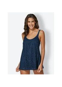 Tankini-Top feel good, Damen, Gr. 44, Cup C, blau (dunkelblau), Elasthan, Polyamid, Bikini-Oberteile