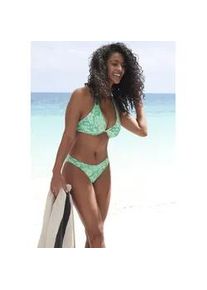 B&uuml;gel-Bikini-Top Venice Beach "Moloka", Damen, Gr. 36, Cup C, gr&uuml;n (gr&uuml;n bedruckt), Recycling-Polyamid, bedruckt, Bikini-Oberteile, mit tropischem Print