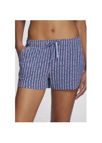 Pyjamashorts Vivance DREAMS, Damen, Gr. 40/42, N-Gr, blau (blau, rosa, gestreift), Single Jersey, Obermaterial: 50% Baumwolle, 50% Viskose, gestreift, Basic kurz, Hosen, mit sch&ouml;nem Muster