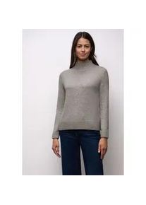 Strickpullover Street One, Damen, Gr. 40, muted mocha meliert, Stoff, 41% Polyacryl, 31% Polyester, 28% Baumwolle, unifarben, comfort fit normal, hoch geschlossener Ausschnitt, Rippb&uuml;ndchen, Pullover Strickpullover, mit Rippstrick