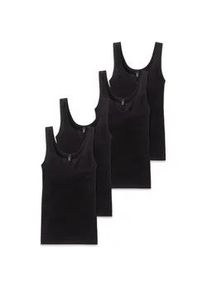 Unterhemd Schiesser "Unterhemd Cotton Essentials 4P 4er Pack", Damen, Gr. M, N-Gr, schwarz, Obermaterial: 100% Baumwolle CO., Unterhemden Unterhemd