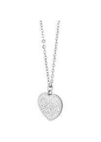 Adelia&acute;s Kette ohne Anh&auml;nger ADELIA ́S "Damen Halskette &ndash; Ankerkette aus Edelstahl mit Zirkonia 42 cm", silber, Halsketten, Damen, 42cm, Edelstahl, Perfekt als Geschenk f&uuml;r besondere Menschen