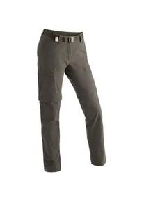 Outdoorhose Maier Sports "Inara slim zip", Damen, Gr. 21, Kurzgr&ouml;&szlig;en, braun (schlamm), 90% Polyamid, 10% Elasthan, Hosen Outdoorhose, Damen Zip-Off Wanderhose, atmungsaktive Trekkinghose, Slim Fit
