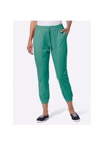 7/8-Jeans Classic Basics, Damen, Gr. 48, Normalgr&ouml;&szlig;en, gr&uuml;n (smaragd), 98% Baumwolle, 2% Elasthan, unifarben, 7/8-L&auml;nge, Jeans