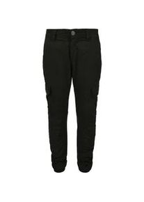 Stoffhose Urban Classics "Urban Classics Herren Boys Cargo Jogging Pants", M&auml;dchen, Gr. 158/164, Normalgr&ouml;&szlig;en, schwarz, 100% Baumwolle, unifarben, normal, Hosen Stoffhose
