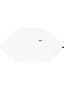 T-Shirt Alpha Industries "Basic T-Shirt SL Cropped PP W", Damen, Gr. S, wei&szlig;, Obermaterial: 100% Baumwolle, Shirts T-Shirt