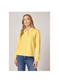 Langarmshirt Street One, Damen, Gr. 42, bloom gelb meliert, Stoff, 72% Polyester, 22% Viskose, 6% Elasthan, unifarben, comfort fit normal, hoch geschlossener Ausschnitt, B&uuml;ndchen, Shirts Langarmshirt, Jersey