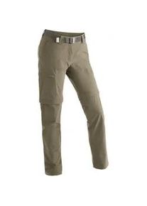 Funktionshose Maier Sports "Inara slim zip", Damen, Gr. 38, Normalgr&ouml;&szlig;en, beige (dunkelbeige), 90% Polyamid, 10% Elasthan, Hosen Funktionshose, Damen Wanderhose, zipp-off Outdoor-Hose, 4 Taschen, Slim Fit