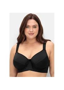 Bustier-Bikini-Top sheego, Damen, Gr. 52, Cup D, schwarz, Elasthan, Polyamid, Bikini-Oberteile