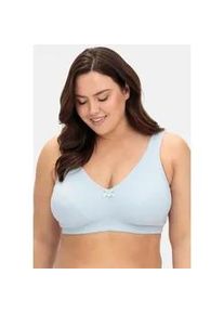 Entlastungs-BH sheego, Damen, Gr. 11,5, Cup D, blau (hellblau, wei&szlig;), 95% Baumwolle, 5% Elasthan, BHs Entlastungs-BH