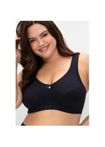 Entlastungs-BH sheego, Damen, Gr. 11,5, Cup C, marine, gemustert, marine, 95% Baumwolle, 5% Elasthan, BHs Entlastungs-BH