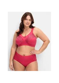 Entlastungs-BH sheego, Damen, Gr. 95, Cup E, grau (graphit, orchidee), 95% Baumwolle, 5% Elasthan, BHs Entlastungs-BH