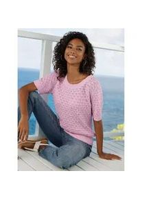 Ajourpullover Heine "Pullover", Damen, Gr. 34, ros&eacute;, 100% Baumwolle, unifarben, Pullover