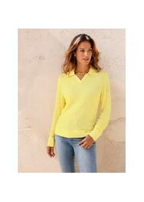 Polokragenpullover Inspirationen "Pullover", Damen, Gr. 54, zitrone, 85% Viskose, 15% Polyamid, unifarben, Pullover