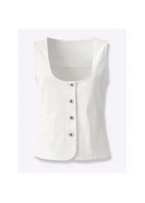 Jeansweste, Damen, Gr. 54, wei&szlig;, 98% Baumwolle, 2% Elasthan, unifarben, Westen