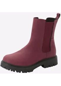 Ankleboots sheego, Damen, Gr. 42, XL-Schaft, bordeaux, Lederimitat, Schuhe Ankleboots
