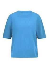 Rundhals-Pullover aus 100% Kaschmir Peter Hahn blau, 40
